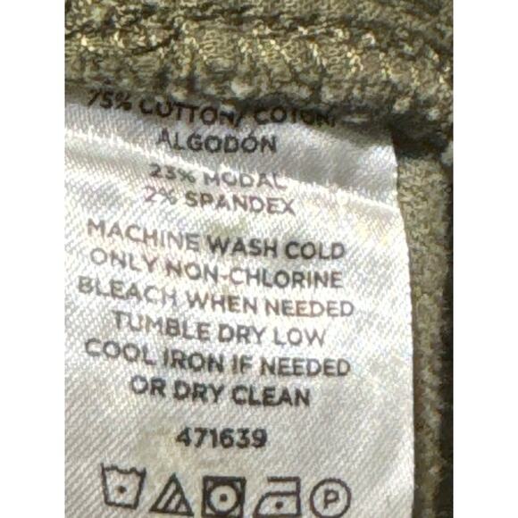 Loft Womens Olive Green Corduroy Pants With Zipper Ankle Details Size 30 - Picture 8 of 8